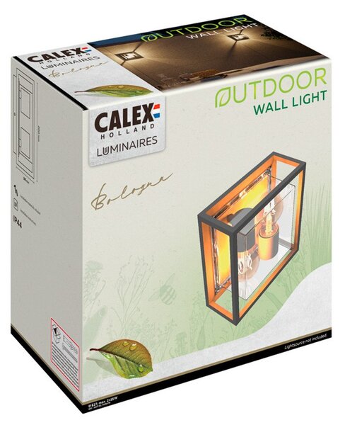 Calex Zunanja stenska svetilka Calex, dvosvetlobna, zgornji/spodnji del,, zatemnjen, Črna, Aluminij, Sodobni, Stenska vtičnica zgoraj / spodaj