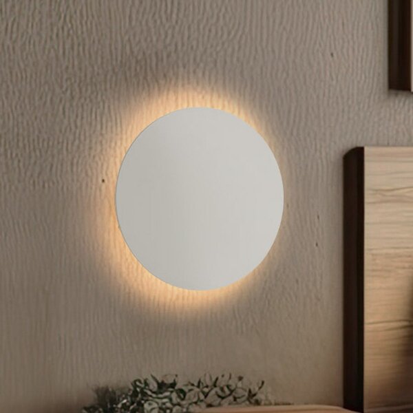 TK Lighting Stenska svetilka Luna, bež, indirektna svetloba, Ø 30 cm, jeklo, zatemnjen, Bež, Dnevna soba / jedilnica, Kovina