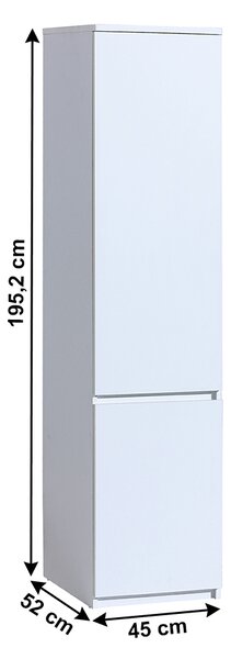 KONDELA Enovratna garderobna omara, arktično bela, ARTEMIA