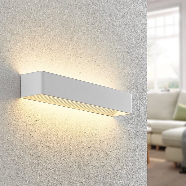 Arcchio LED stenska svetilka Karam, 53 cm, bela, kovina, gor/dol, zatemnjen, Bela, Dnevna soba / jedilnica, Kovina, Sodobni