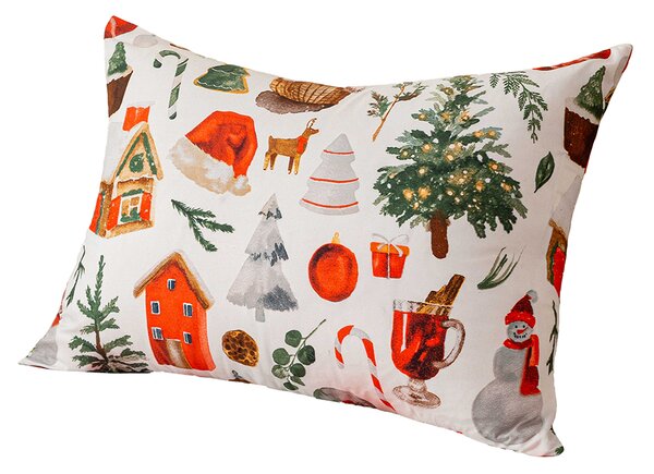 Prevleka za vzglavnik iz mikrovlaken FESTIVE MAGIC 50x70 cm, bela