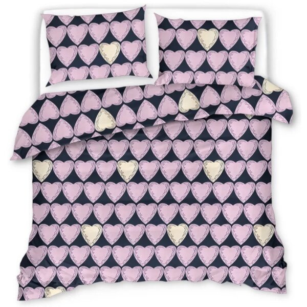 Posteljnina iz mikrovlaken VIOLET HEARTS svetlo vijolična Dimenzije posteljnine: 2 kom 70 x 80 cm | 160 x 200 cm