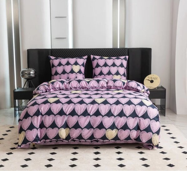 Posteljnina iz mikrovlaken VIOLET HEARTS svetlo vijolična Dimenzije posteljnine: 2 kom 70 x 80 cm | 160 x 200 cm