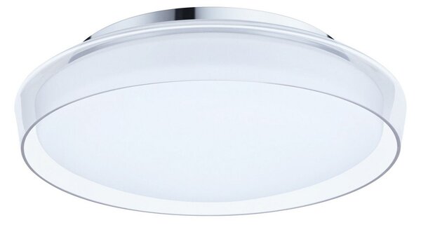 Paulmann Luena LED stropna svetilka, IP44, krom, Ø 35 cm, Kovinska, Dnevna soba / jedilnica, Kovina, Sodobni