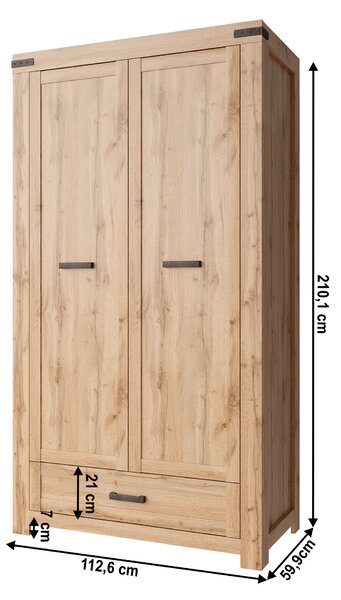 KONDELA Omara 2D1S, hrast wotan, MORATIZ