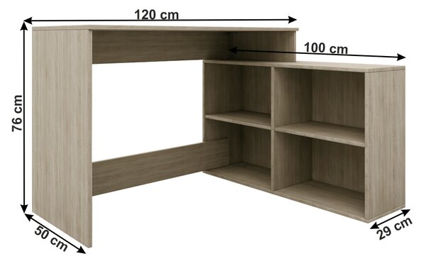 KONDELA Računalniška miza, hrast sonoma, univerzalna, KORNER 2 NEW