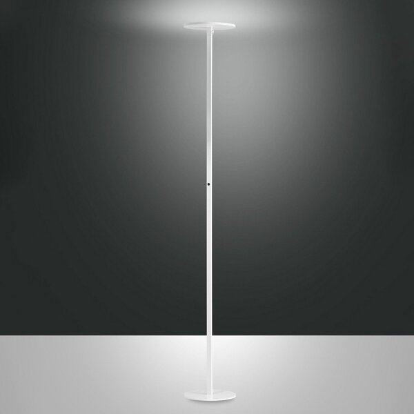 Fabas Luce Talna svetilka Regina LED, bela, CCT, z možnostjo zatemnitve, višina 180 cm, zatemnjen, Bela, Dnevna soba / jedilnica, Kovina, Sodobni