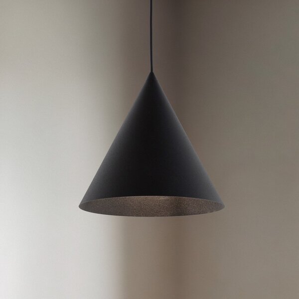 TK Lighting Visoka svetilka Cono, enogorilna, premer 27 cm, črna, zatemnjen, Črna, Dnevna soba / jedilnica, Kovina, Sodobni