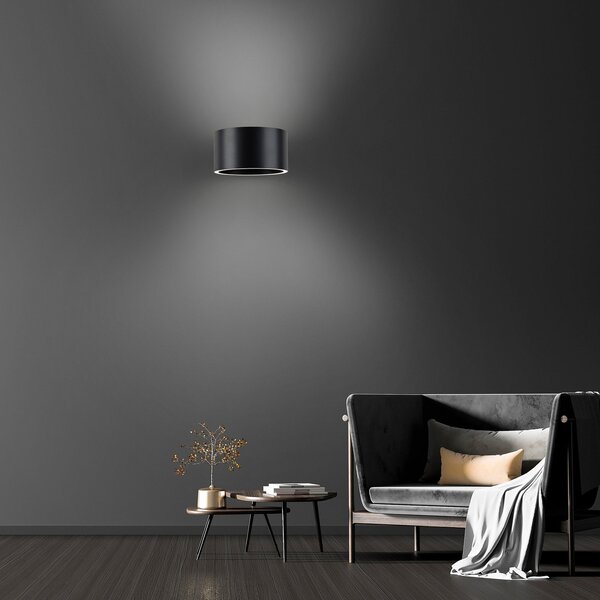 PURE LED stenska svetilka Clipse, siva, aluminij, Ø 15 cm, zatemnjen, Siva, Dnevna soba / jedilnica, Aluminij, Sodobni, Okrogla stena