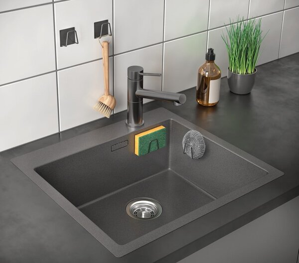 Kovinsko držalo za gobico z namestitvijo brez vrtanja – Metaltex