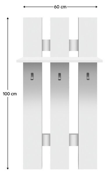 KONDELA Obešalnik 60, bela, TOPTY TIP 39