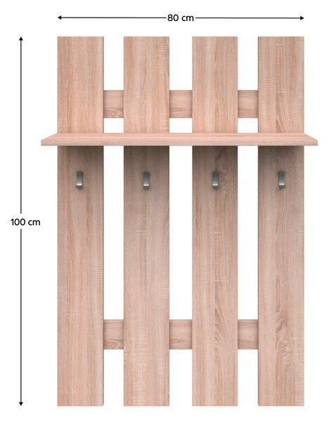 KONDELA Obešalnik 80, hrast sonoma, TOPTY TIP 29