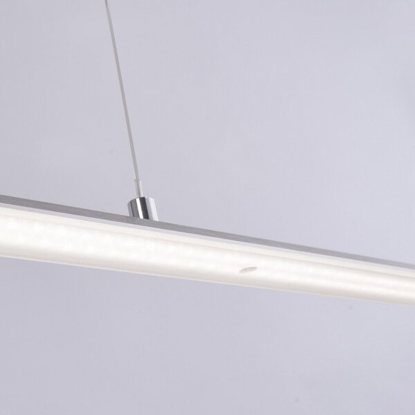 PURE LED viseča luč Lite, srebrna, 160 cm, CCT, možnost zatemnitve, zatemnjen, Siva, Dnevna soba / jedilnica, Aluminij, Sodobni