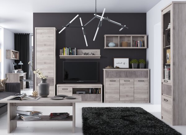KONDELA Regal 2D1S, kostanj nairobi/onyx, JESI NEW