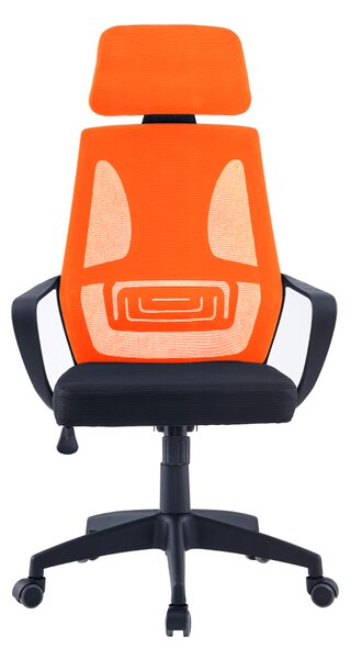 KONDELA Pisarniški stol, črna/oranžna, TAXIS NEW
