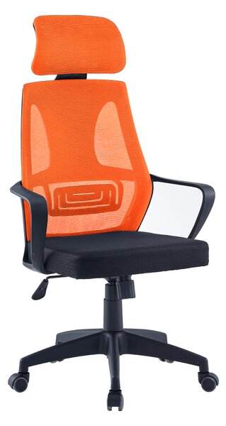 KONDELA Pisarniški stol, črna/oranžna, TAXIS NEW