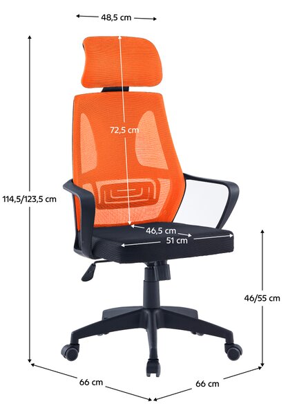 KONDELA Pisarniški stol, črna/oranžna, TAXIS NEW