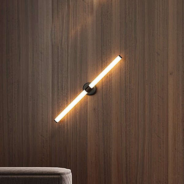 Maytoni LED stenska svetilka Axis, zlate barve, višina 63 cm, Zlata / medeninasta, Dnevna soba / jedilnica, Aluminij, Sodobni