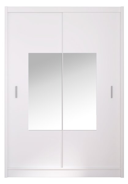 KONDELA Garderobna omara z drsnimi vrati, bela, 150x215, MADRYT