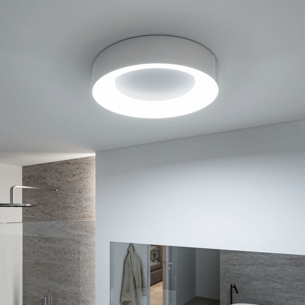 Paulmann HomeSpa Casca LED stropna svetilka Ø40cm, bela/aluminij, IP44, zatemnjen, Kovinska, Kopalnica, Kovina, Sodobni