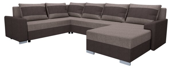 KONDELA Univerzalna sedežna garnitura, temno rjava/rjava/siva Taupe, ANDRES U UNI