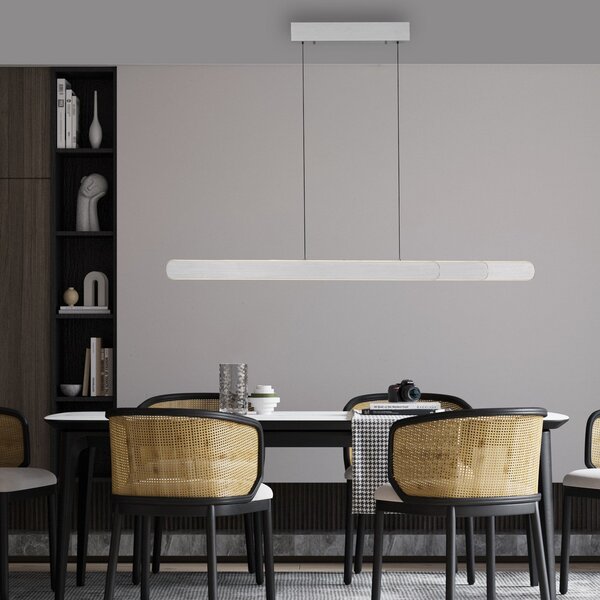 Paul Neuhaus LED viseča svetilka Adriana, aluminij, dolžina 160 cm, zatemnjen, Kovinska, Dnevna soba / jedilnica, Aluminij, Sodobni