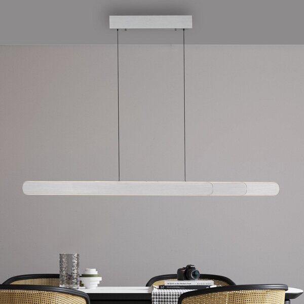 Paul Neuhaus LED viseča svetilka Adriana, aluminij, dolžina 160 cm, zatemnjen, Kovinska, Dnevna soba / jedilnica, Aluminij, Sodobni