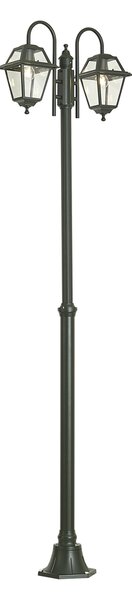 Klasična zunanja svetilka temno zelena 235 cm 2-luči IP44 - Berta