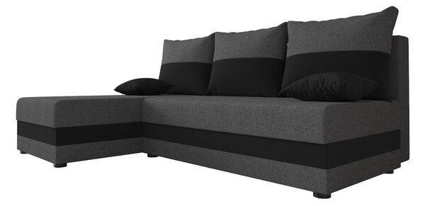 Temno siva antracitna raztegljiva kotna sedežna garnitura VALERIO SLIM, 200x140 cm, obojestranska + 2 blazini GRATIS