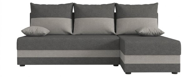 Temno siva svetlo siva raztegljiva kotna sedežna garnitura VALERIO SLIM, 200x140 cm, obojestranska + 2 blazini GRATIS