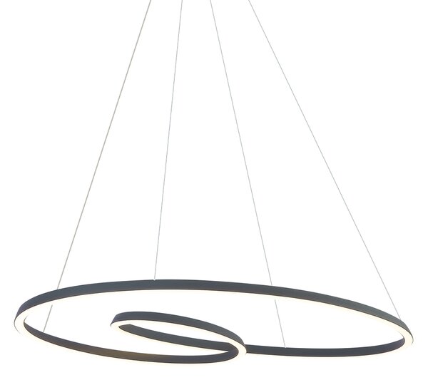Skandinavska viseča svetilka črna 110 cm vklj. LED s 3-stopenjskim zatemnjevanjem - Circuit
