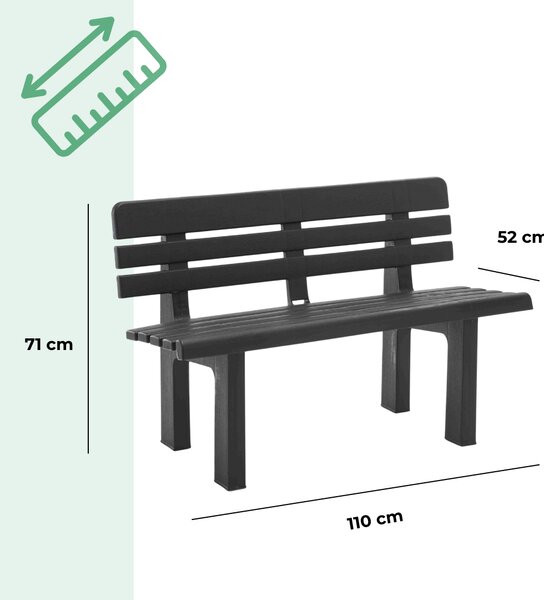 Vrtna klop GENZIANA, 110x52x71cm, antracit I.P.A.E-Progarden