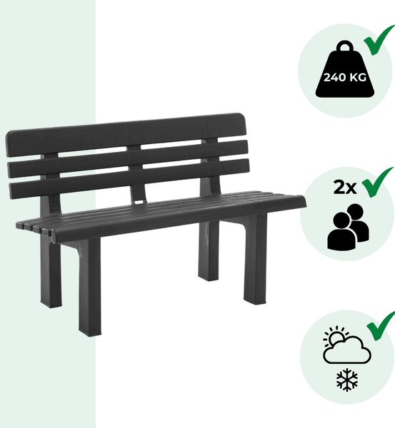 Vrtna klop GENZIANA, 110x52x71cm, antracit I.P.A.E-Progarden