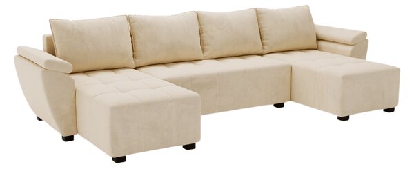 POSEBNA PONUDBA Raztegljiva sedežna garnitura v obliki črke U LIVARO 305x140 cm, kremna II. kakovost