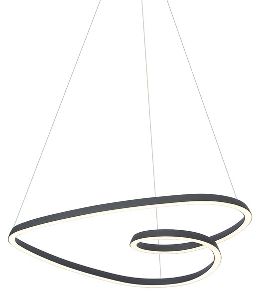 Skandinavska viseča svetilka črna 72 cm vklj. LED s 3-stopenjskim zatemnjevanjem - Circuit