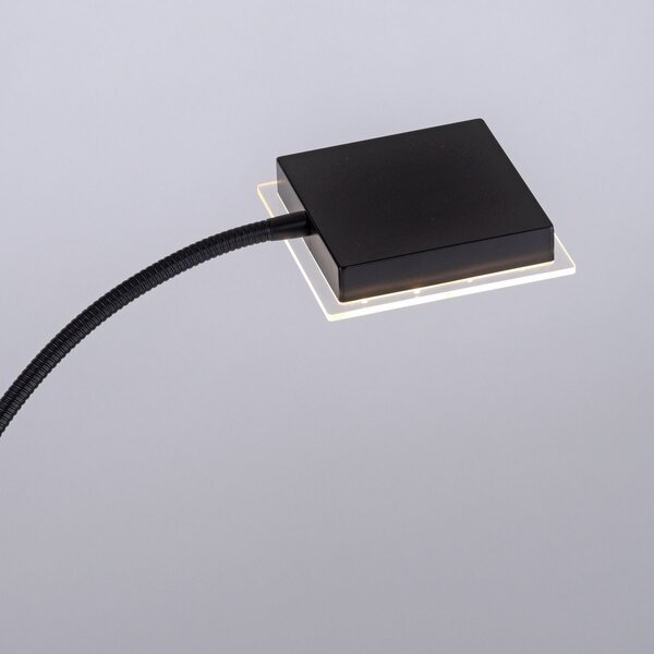 JUST LIGHT. GmbH Hans LED talna svetilka s svetilko za branje, kotna, črna, zatemnjen, Črna, Dnevna soba / jedilnica, Kovina, Sodobni, Svetilka za branje