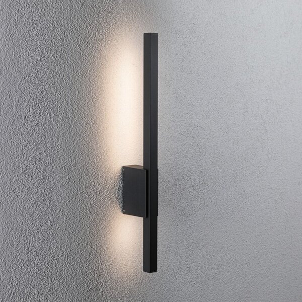 Paulmann Stan LED zunanje stensko svetilo 60 cm, Črna, Kovina, Sodobni