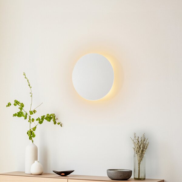 TK Lighting Stenna svetilka Lunia New, bela, Ø 30 cm, zatemnjen, Bela, Dnevna soba / jedilnica, Kovina