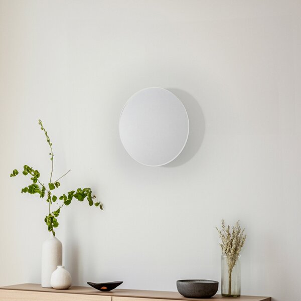 TK Lighting Stenna svetilka Lunia New, bela, Ø 30 cm, zatemnjen, Bela, Dnevna soba / jedilnica, Kovina