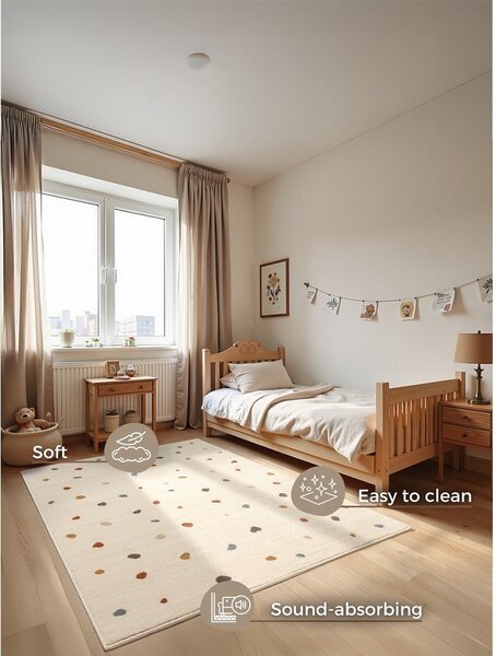 Kremno bela otroška preproga 120x170 cm Funny Dots – Hanse Home