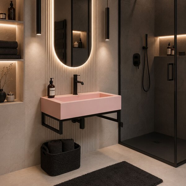 GOYA PINK konglomeratni umivalnik 60CM + stojalo