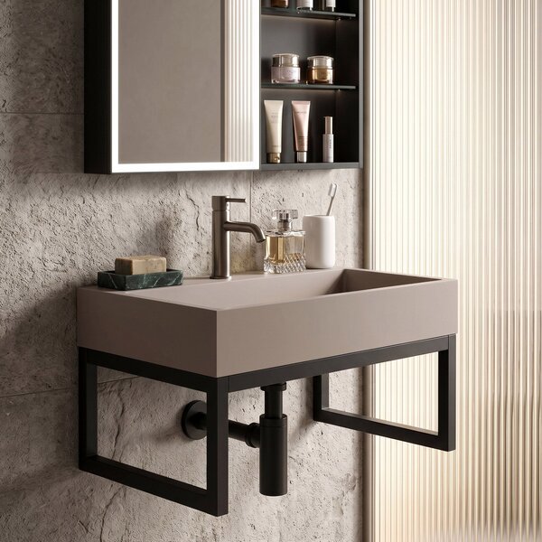 Konglomeratni umivalnik Rea GOYA 50CM Taupe + okvir