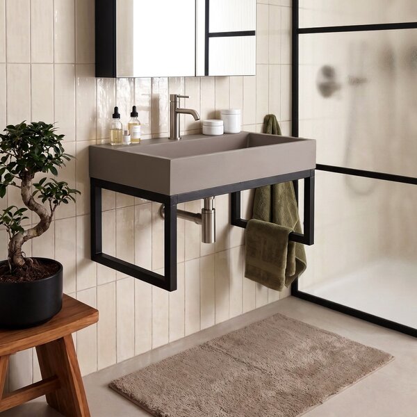 Konglomeratni umivalnik Rea GOYA 60CM Taupe + okvir