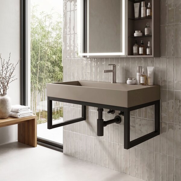 Konglomeratni umivalnik Rea GOYA 70CM Taupe + okvir