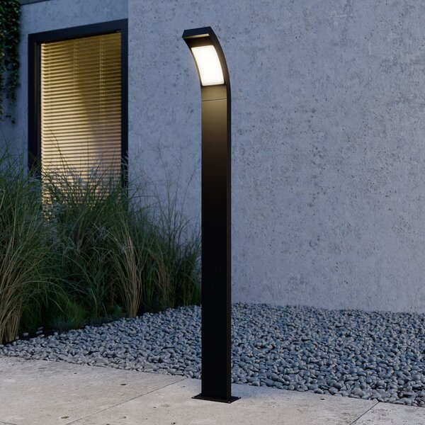 Lucande Juvia LED stenska svetilka, 100 cm, antracit, kovina, IP54, Črna, Aluminij, Sodobni
