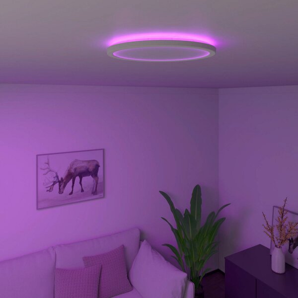 Calex Stropna svetilka Smart Halo LED, Ø 29,2 cm, zatemnjen, Bela, Dnevna soba / jedilnica, Plastika, Sodobni