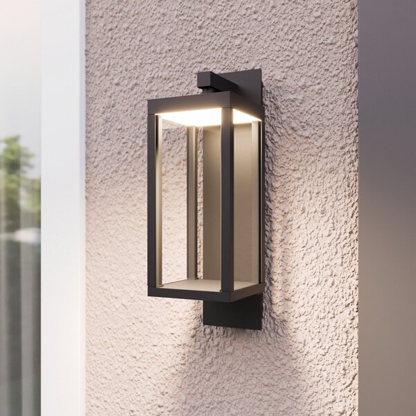 Lucande LED zunanje stensko svetilo Ferdinand, komplet 3 kosov, siva, 38 cm, Siva, Steklo, Sodobni, Svetilka