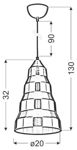 VISEČA NIHALNA SVETILKA Vesuvio 20/20/130 cm E27