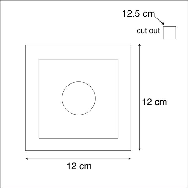 Komplet 6 vgradnih reflektorjev belih 12 cm kvadratnih - Gypsy Stucco