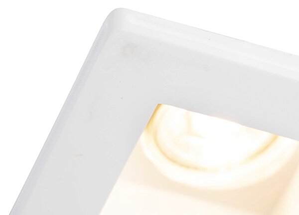 Komplet 6 vgradnih reflektorjev belih 12 cm kvadratnih - Gypsy Stucco